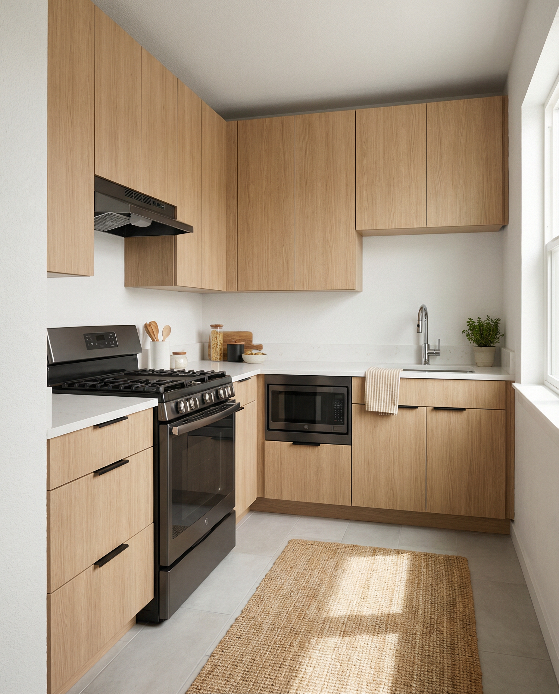 Cocina minimalista blanca — Alura Studio